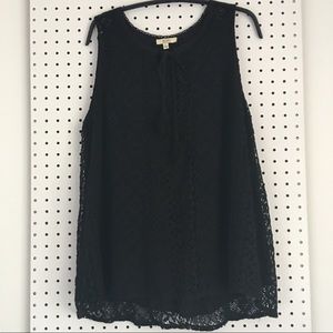Kori Black Crocheted Blouse